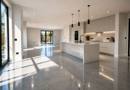 Bright modern interior after after-builders cleaning by Renlix in Brighton and Hove