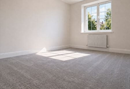 Bright empty bedroom after end of tenancy cleaning by Renlix serving Worthing, Lancing, Fishersgate and Brighton and Hove