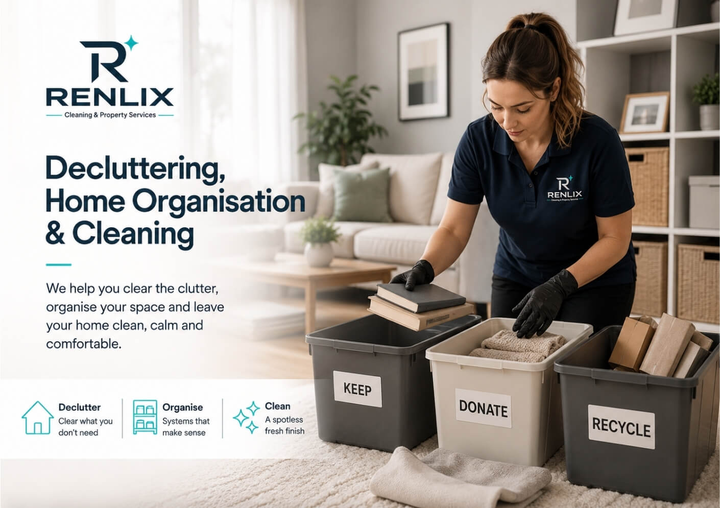 renlix decluttering-home organisation-cleaning in sussex brighton hove and worthing